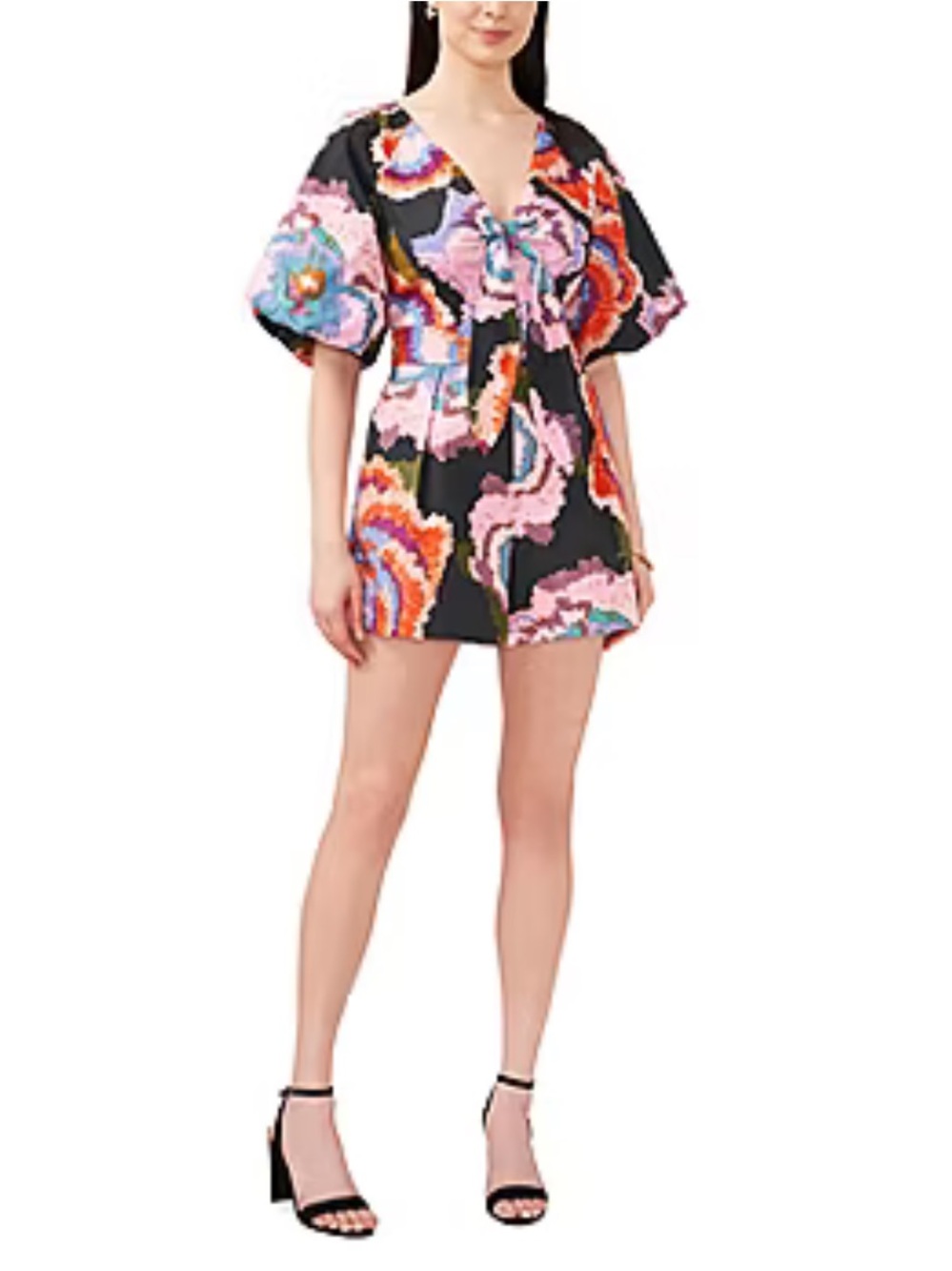 NWT Sam And Jess Women's Puff Sleeve Romper Jet Set - size XS